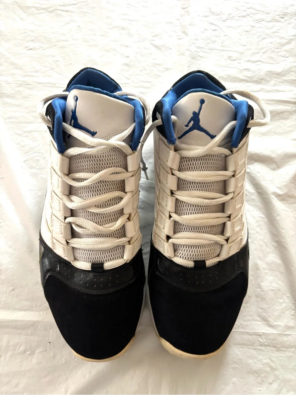 Jordan Navy White Black Big Ups Varsity Roya Sneakers SZ 11.5 Worn 1X Indoors